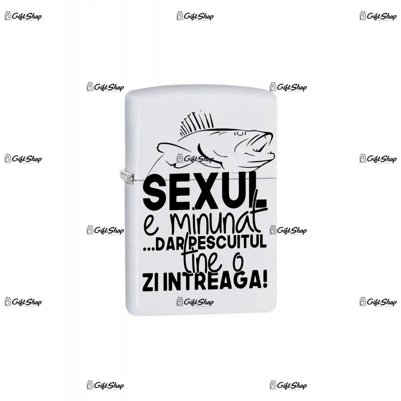 Sexul e minunat dar..., bricheta metalica gravata laser cu mesaj